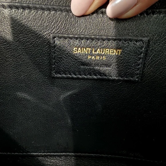 Yves Saint Laurent Spontini Saddle Bag Black in Smooth Calfskin Monogram Camera - Picture 6 of 17